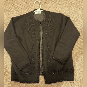 Vintage Monroe’s Black Embroidered Women's Sweater